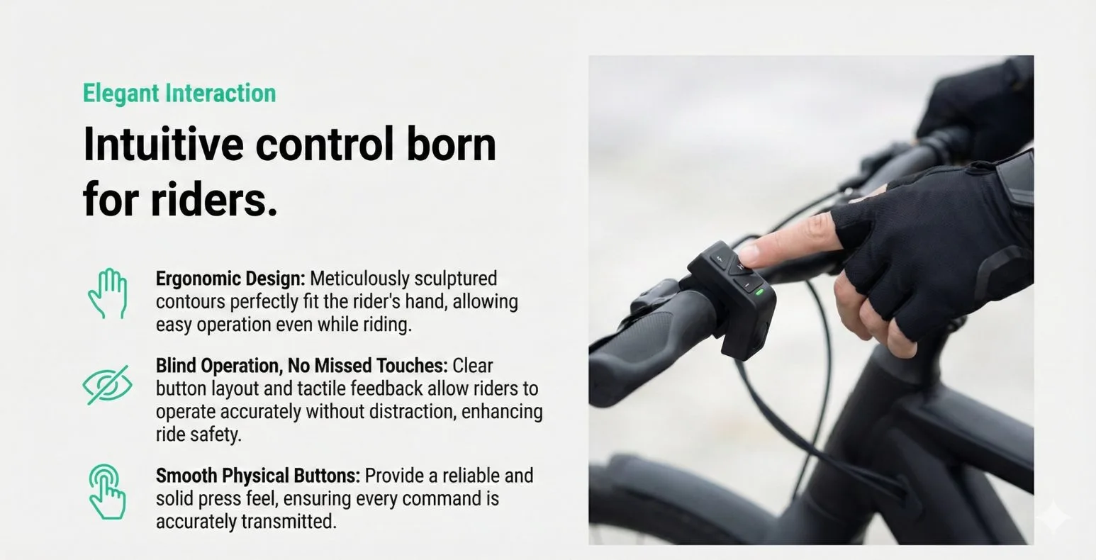 Elegant Interaction Intuitive control born for riders.