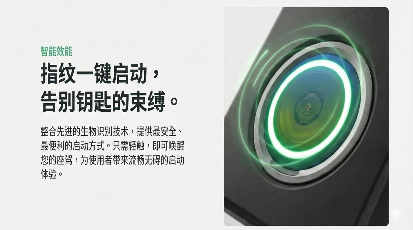 指纹一键启动，告别钥匙的束缚